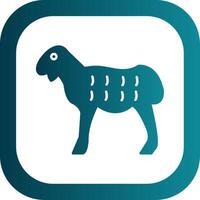 Sheep Glyph Gradient Round Corner Icon vector