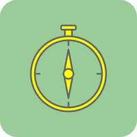 Compass Filled Yellow Icon vector