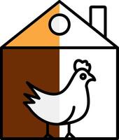 Chicken Filled Half Cut Icon vector