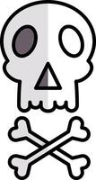 Skull Filled Half Cut Icon vector