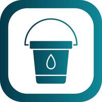 Water Bucket Glyph Gradient Round Corner Icon vector