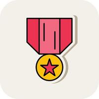 Medal Of Honor Line Filled White Shadow Icon vector