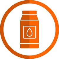 Milk Glyph Orange Circle Icon vector