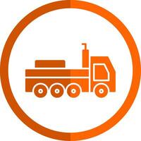 Trailer Glyph Orange Circle Icon vector