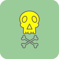 Skull Filled Yellow Icon vector