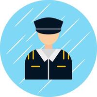 Pilot Flat Blue Circle Icon vector