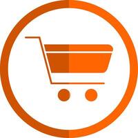 Cart Glyph Orange Circle Icon vector