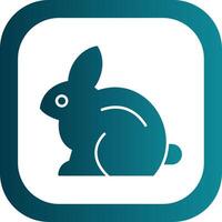 Rabbit Glyph Gradient Round Corner Icon vector