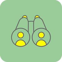 Binoculars Filled Yellow Icon vector