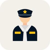 Officer Line Filled White Shadow Icon vector