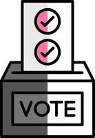 Ballot Filled Half Cut Icon vector