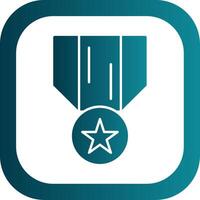 Medal Of Honor Glyph Gradient Round Corner Icon vector