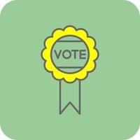 Vote Badge Filled Yellow Icon vector