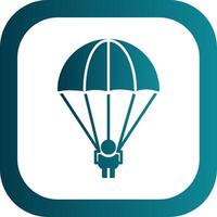 Parachuting Glyph Gradient Round Corner Icon vector