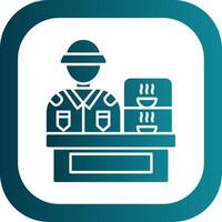 Canteen Glyph Gradient Round Corner Icon vector