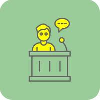 Speech Filled Yellow Icon vector