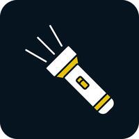 Flashlight Glyph Two Color Icon vector