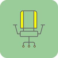 Chair Filled Yellow Icon vector