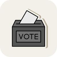 Voting Booth Line Filled White Shadow Icon vector