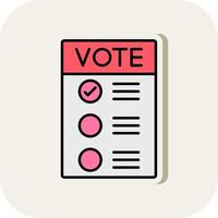 Number of vote Line Filled White Shadow Icon vector