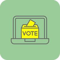 Online Voting Filled Yellow Icon vector