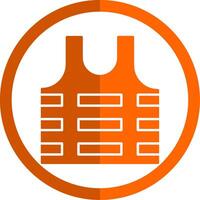 Bullet Proof Vest Glyph Orange Circle Icon vector