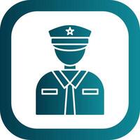 Officer Glyph Gradient Round Corner Icon vector