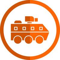 Armoured Van Glyph Orange Circle Icon vector