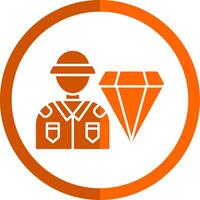 High Value Glyph Orange Circle Icon vector