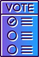 Number of vote Gradient Filled Icon vector