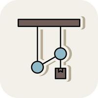 Pulley Line Filled White Shadow Icon vector