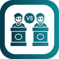 Debate Glyph Gradient Round Corner Icon vector