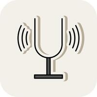 Tuning Fork Line Filled White Shadow Icon vector