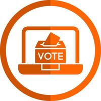 Online Voting Glyph Orange Circle Icon vector