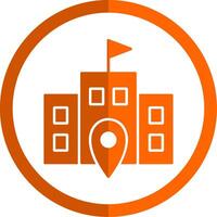 Polling Place Glyph Orange Circle Icon vector