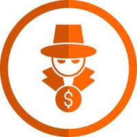 Fraud Glyph Orange Circle Icon vector