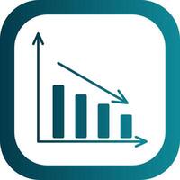 Bar Chart Glyph Gradient Round Corner Icon vector