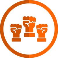Protest Glyph Orange Circle Icon vector