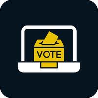 Online Voting Glyph Two Color Icon vector