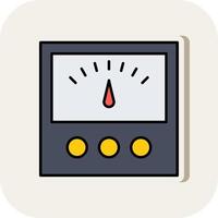 Voltage Indicator Line Filled White Shadow Icon vector