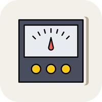 Voltage Indicator Line Filled White Shadow Icon vector