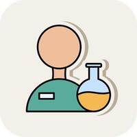 Scientist Line Filled White Shadow Icon vector