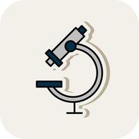 Microscope Line Filled White Shadow Icon vector