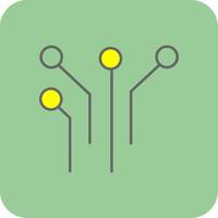 Electronic Circuit Filled Yellow Icon vector