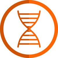 DNA Glyph Orange Circle Icon vector