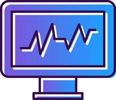 Cardiac Monitor Gradient Filled Icon vector