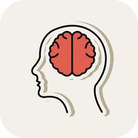 Neurology Line Filled White Shadow Icon vector