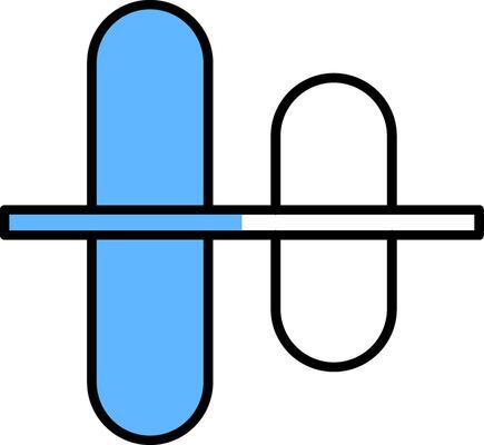 Vertical Align Centre Filled Half Cut Icon