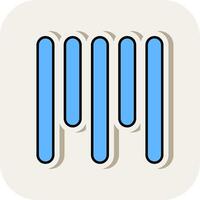 Vertical Align Top Line Filled White Shadow Icon vector