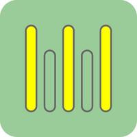 Vertical Align Bottom Filled Yellow Icon vector
